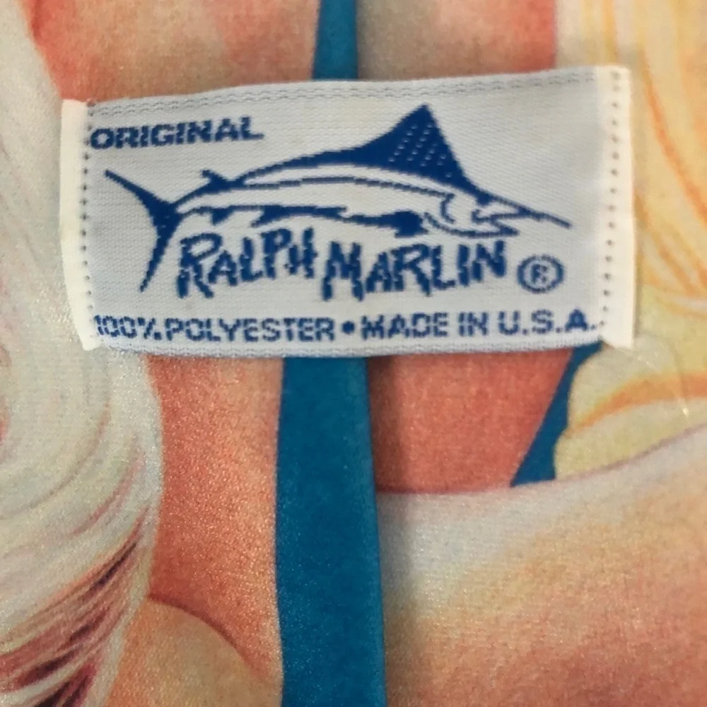 VTG Ralph Marlin Novelty Neck Tie Shades Of Marilyn 1991 Blue
